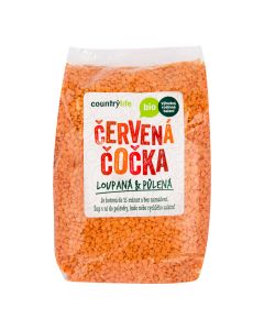 Čočka červená půlená 1 kg BIO   COUNTRY LIFE