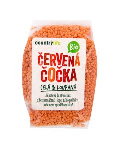 Čočka červená celá loupaná 500 g BIO  COUNTRY LIFE
